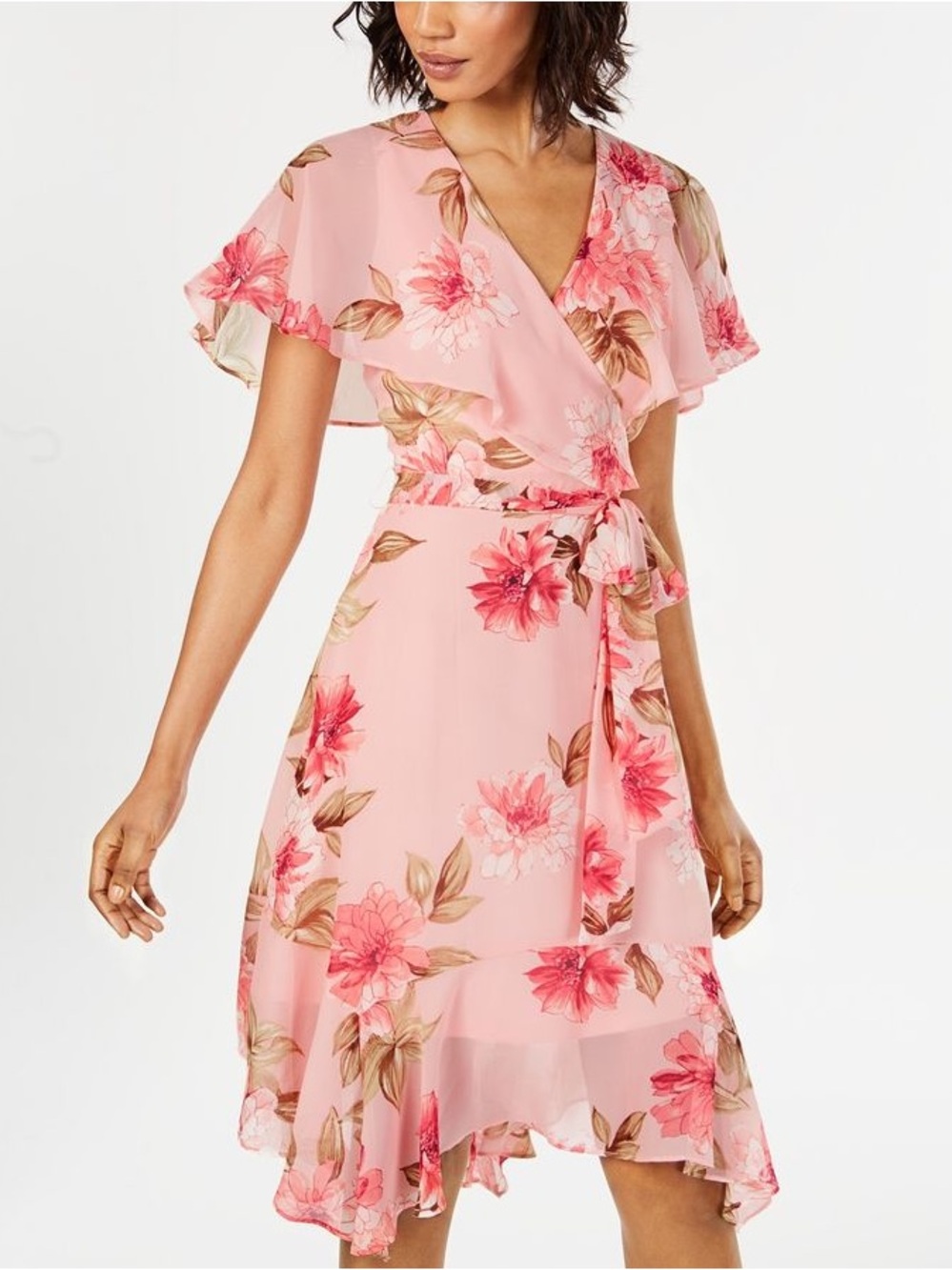 Jessica Howard Floral V Neck Flowy Dress